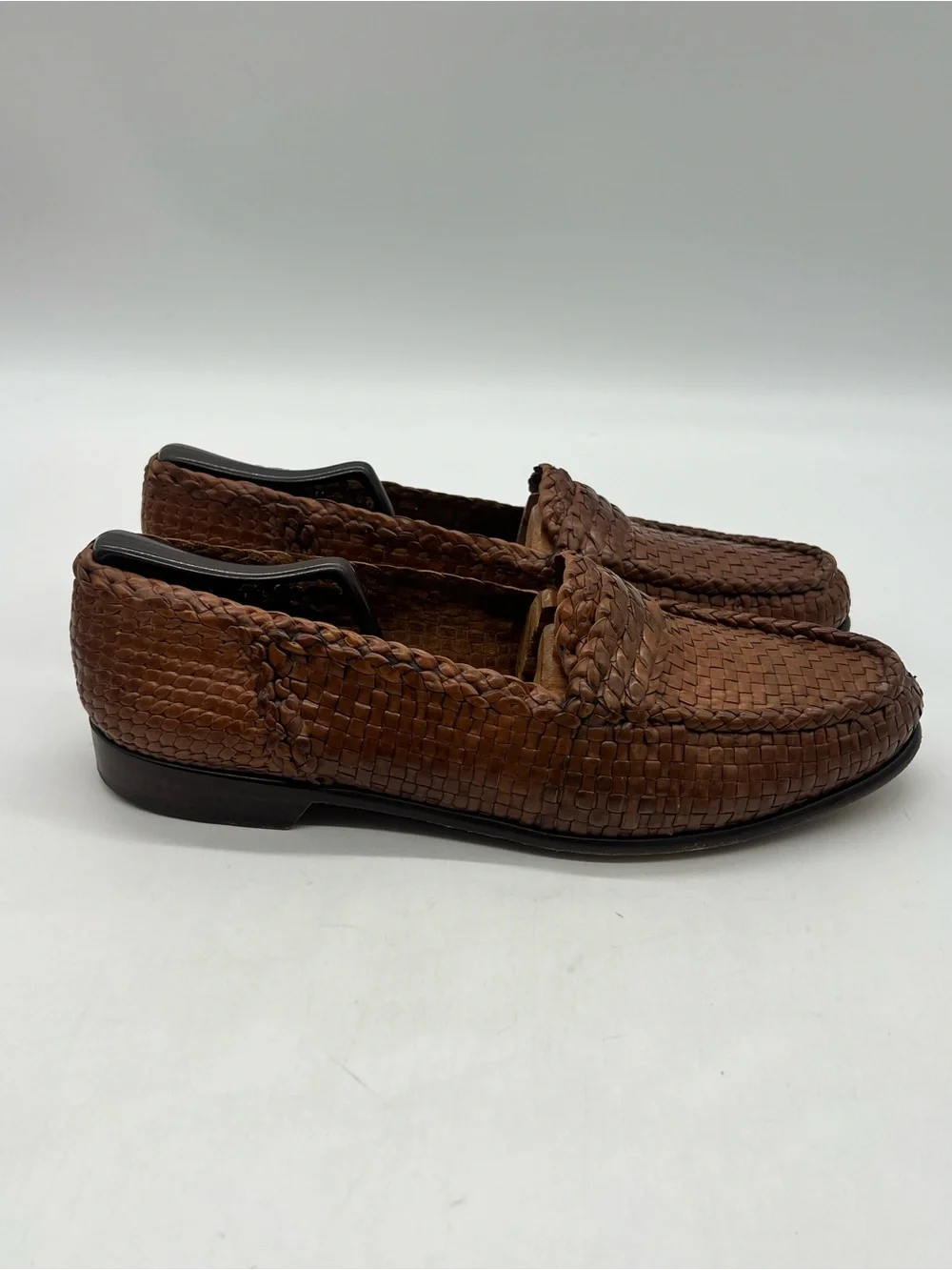 Cole Haan Men’s Sz 12M Brown Leather Woven Casual Loafers Dress Shoes.